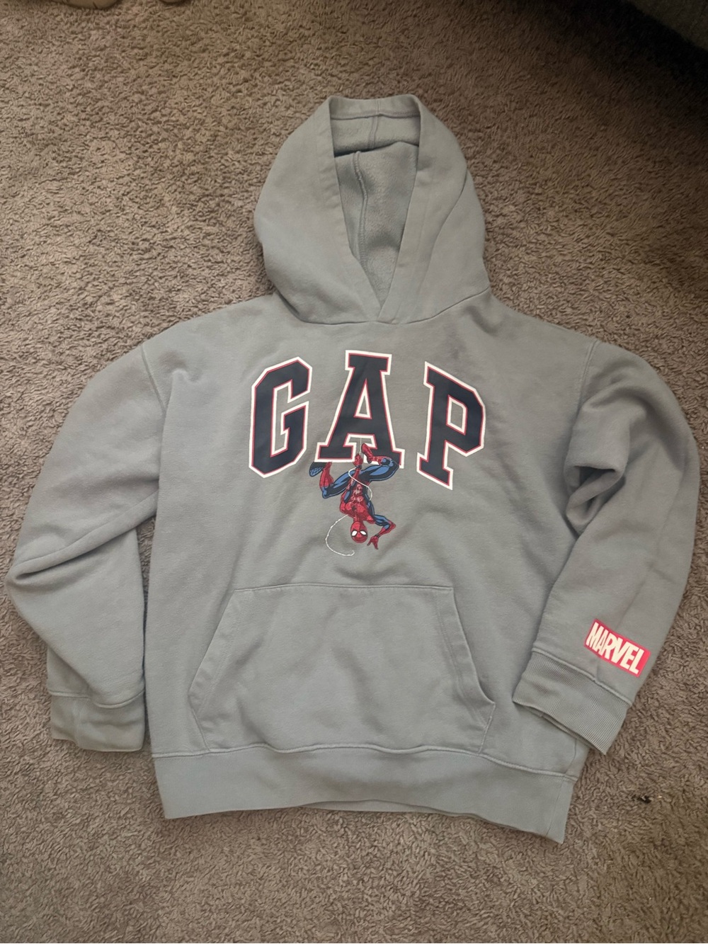 Kids Grey GAP Hoodie with Spider-Man Print